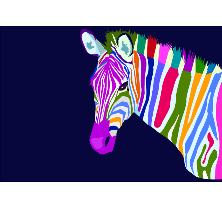 Mural de parede animais zebra multicolorida - TenStickers