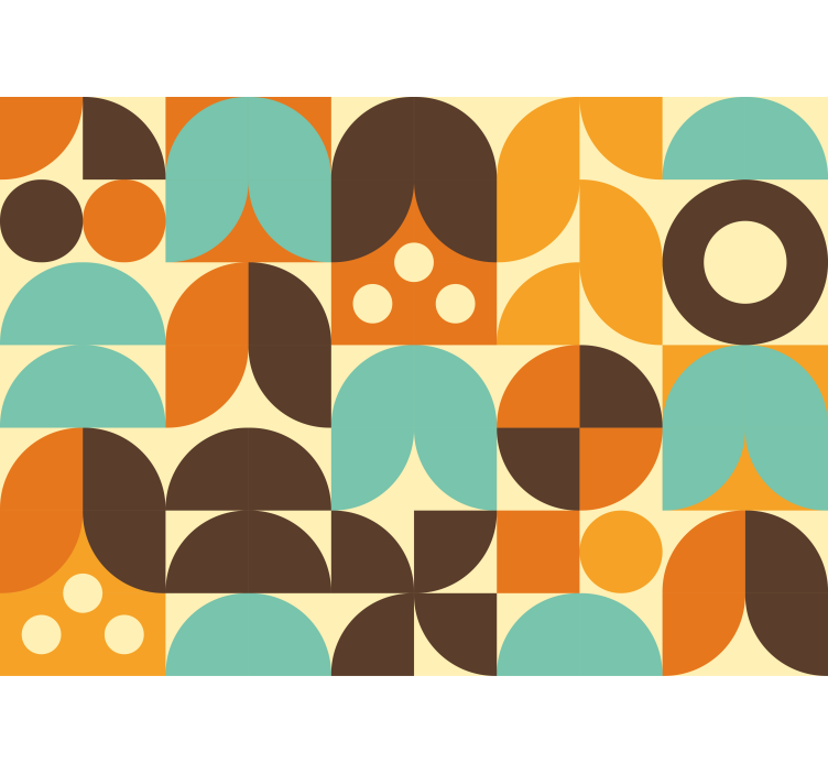 fotomural de parede vintage de 70 formas abstratas geomé - TenStickers