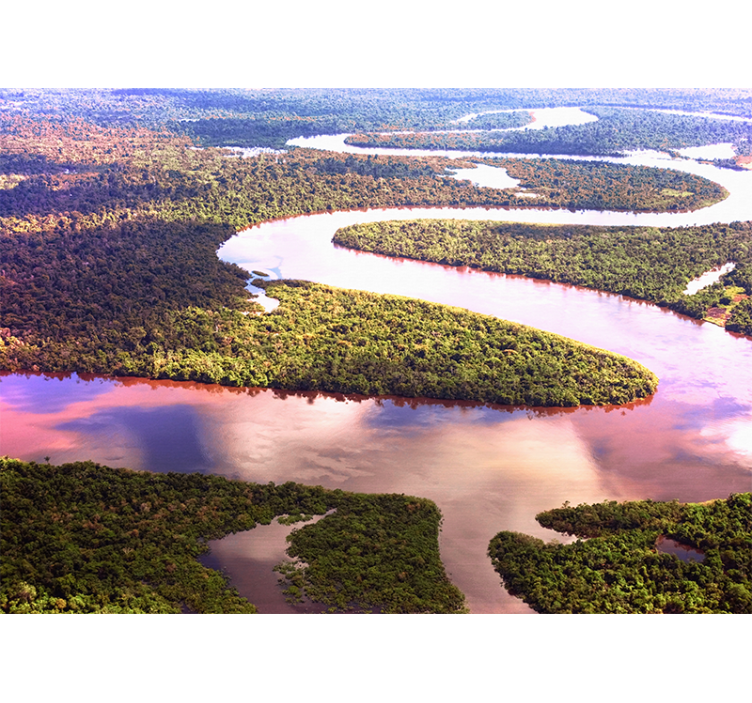 Fotomurais de paisagens rio serpenteante - TenStickers