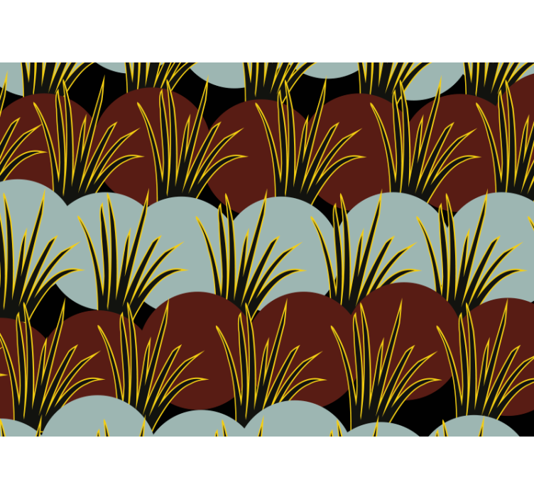 Mural de parede natureza com padrões de grama estilizados - TenStickers