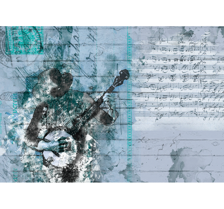 Mural de parede música músico tocando banjo - TenStickers
