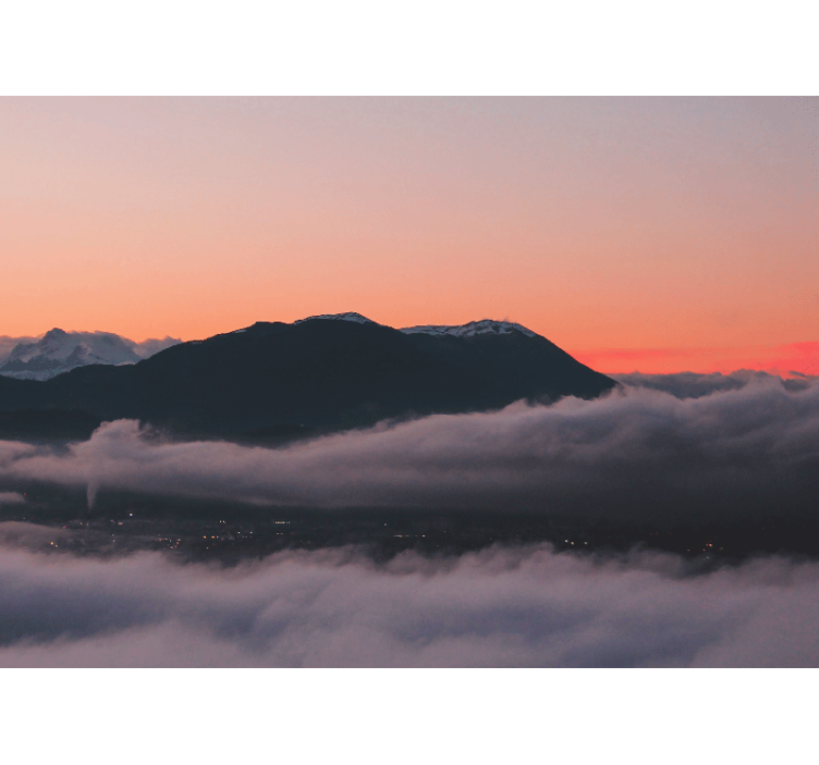 Fotomurais de paisagens vista do pôr do sol na montanha - TenStickers