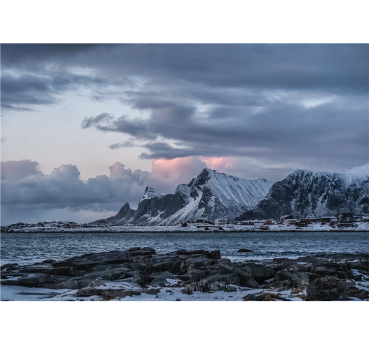 Fotomurais de paisagens picos gelados - TenStickers