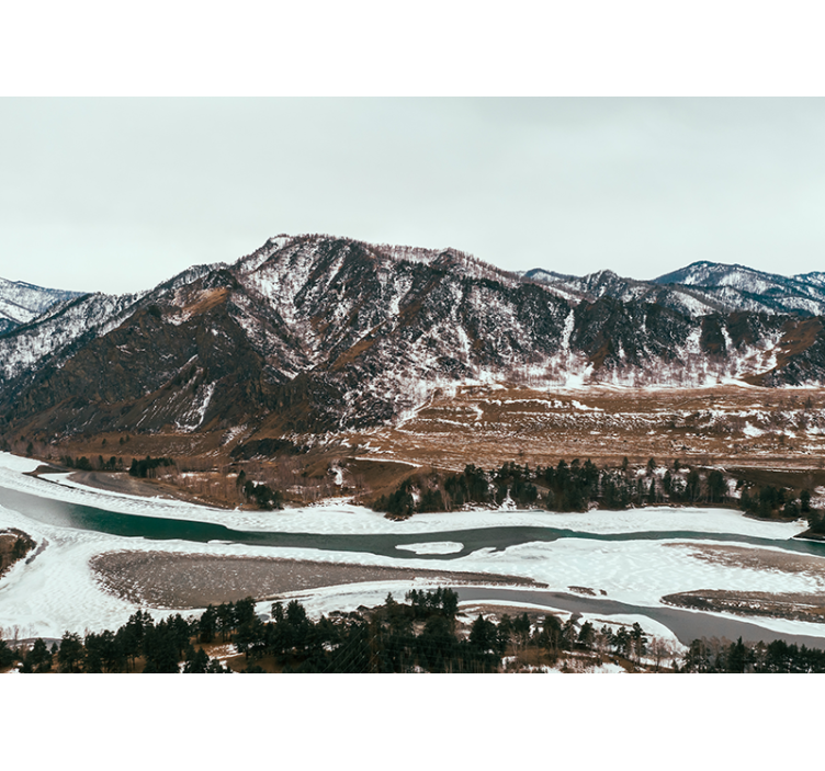 Fotomurais de paisagens vista do rio na montanha - TenStickers