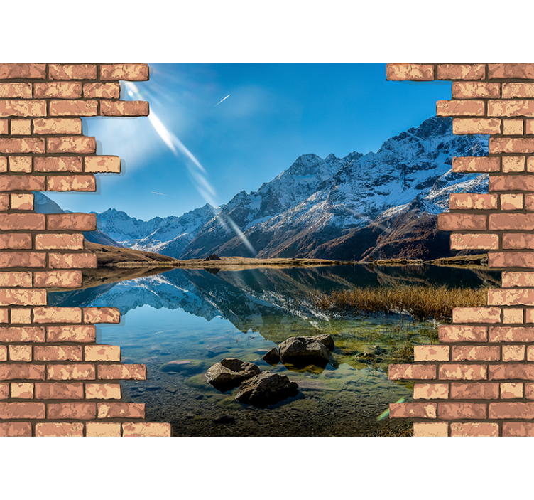 Fotomurais de paisagens montanha e reflexo - TenStickers