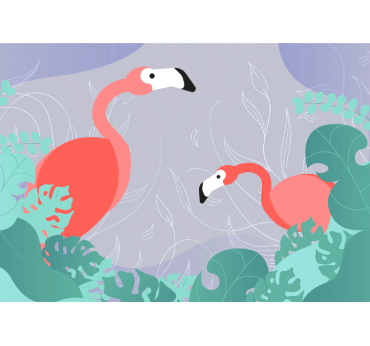 Mural de parede animais família de flamingos - TenStickers