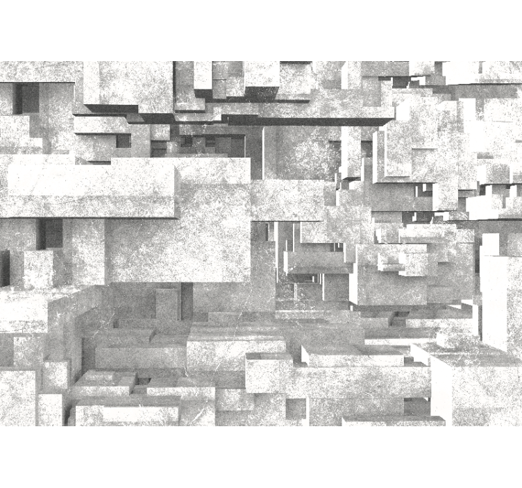 Murais de Parede 3D Cubos de pedra de mármore branco - TenStickers