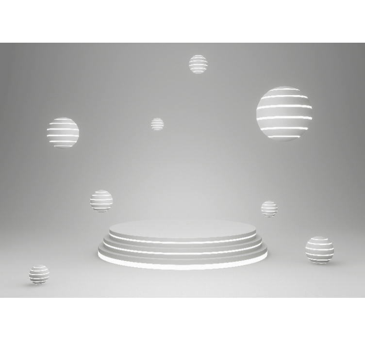 Mural de parede abstrato formas geométricas flutuantes - TenStickers