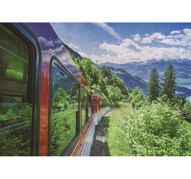 Fotomurais de paisagens viagem de trem nas montanhas - TenStickers