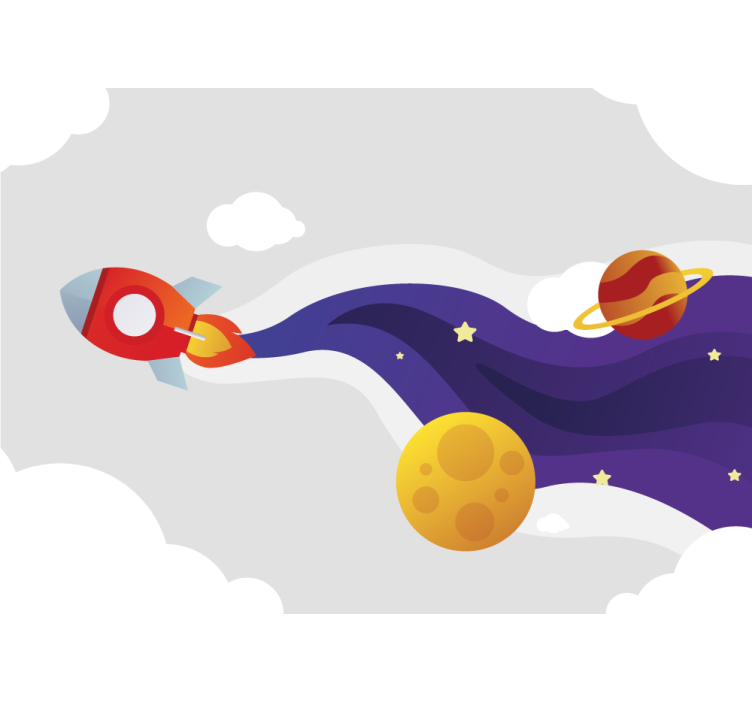 Mural de parede fantasía naves e corpos celestes - TenStickers