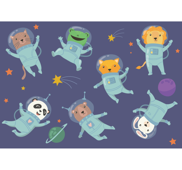 Fotomurais modernos Astronautas animais no espaço - TenStickers