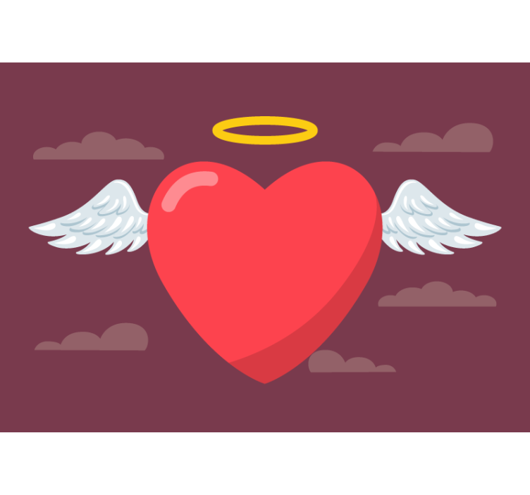 Mural de parede amor coração com asas - TenStickers