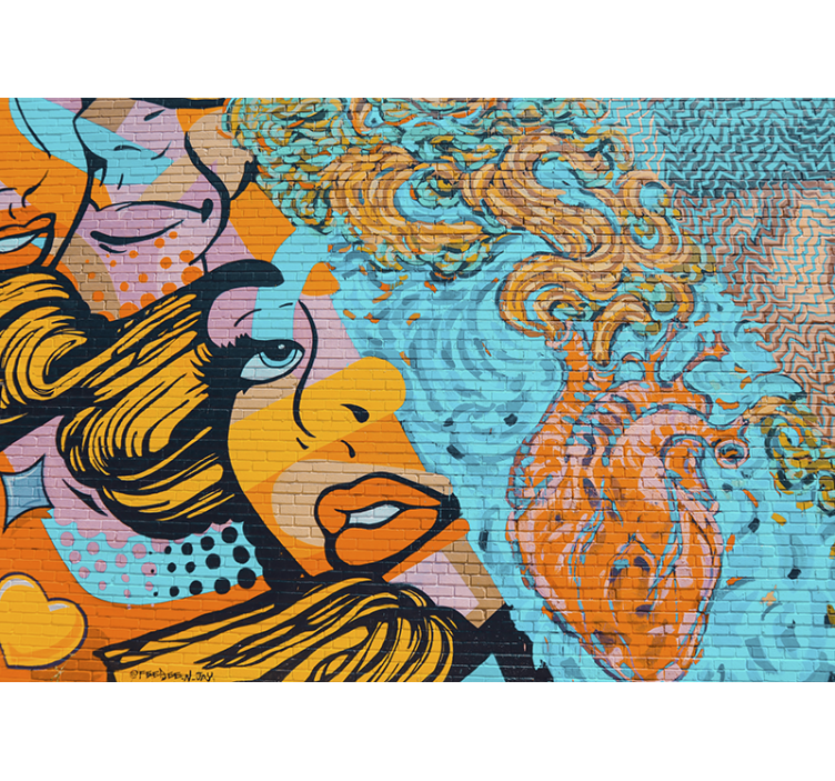 Mural de parede de arte urbana expressão urbana colorida - TenStickers