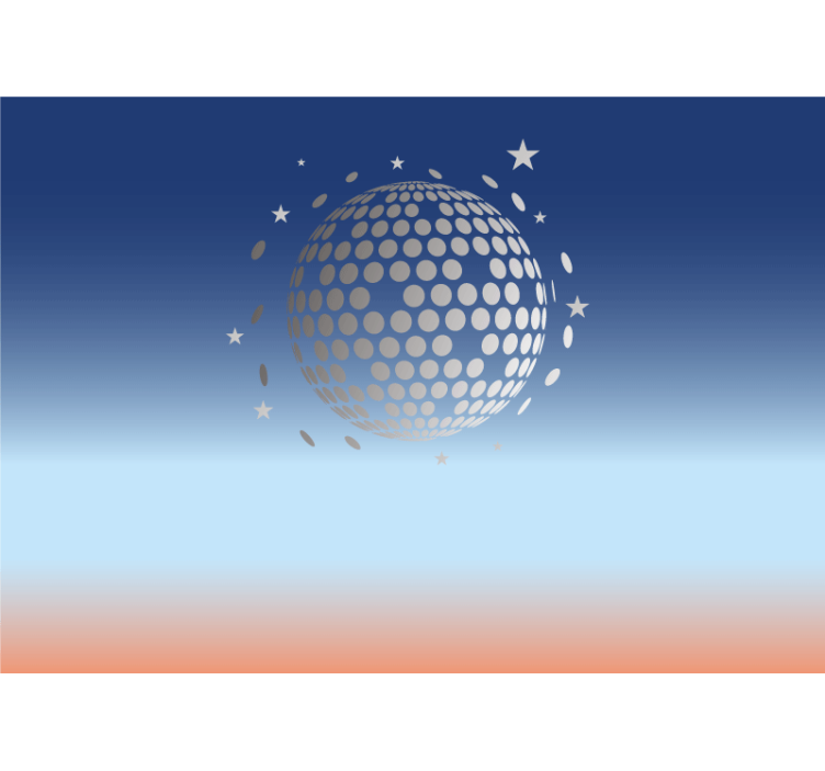 Mural de parede música com design de bola de disco - TenStickers