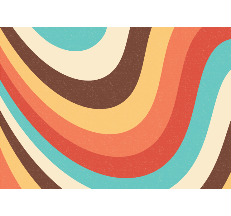 Mural de parede abstrato ondas coloridas curvadas - TenStickers