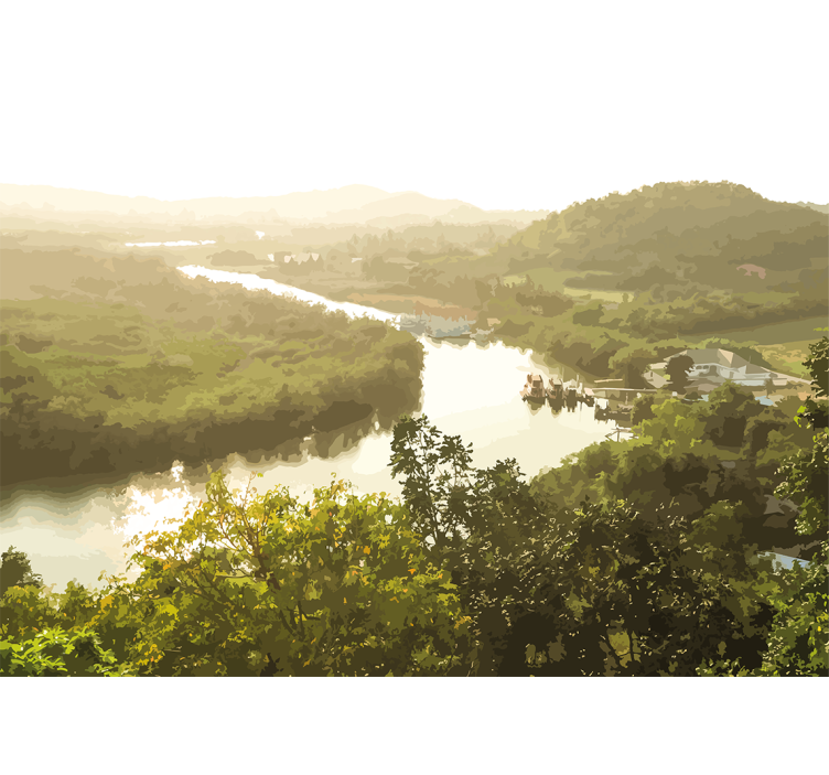Fotomurais de paisagens vista serene do rio - TenStickers