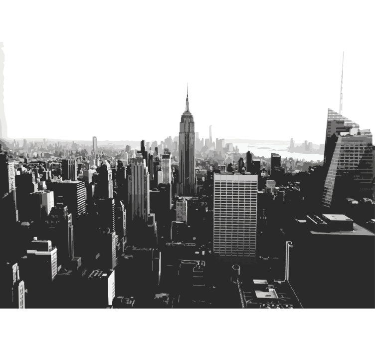 Mural de parede nova york skyline com empire state - TenStickers