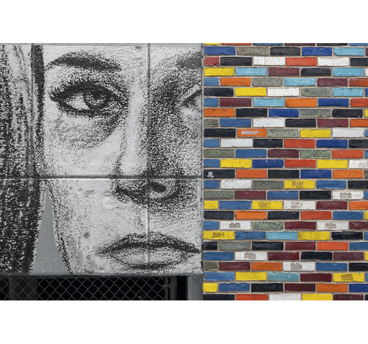 Mural de parede de arte urbana retrato urbano Único - TenStickers