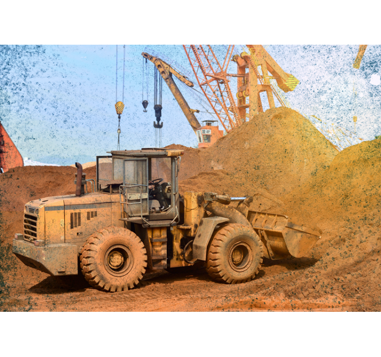 Mural de parede veículos maquinário de carregamento - TenStickers