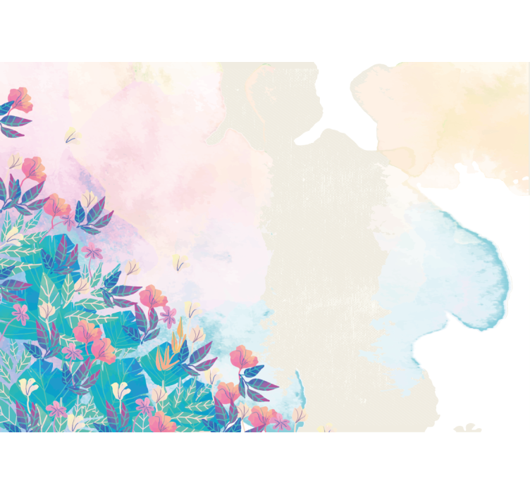 Mural de parede abstrato respingo floral vibrante - TenStickers