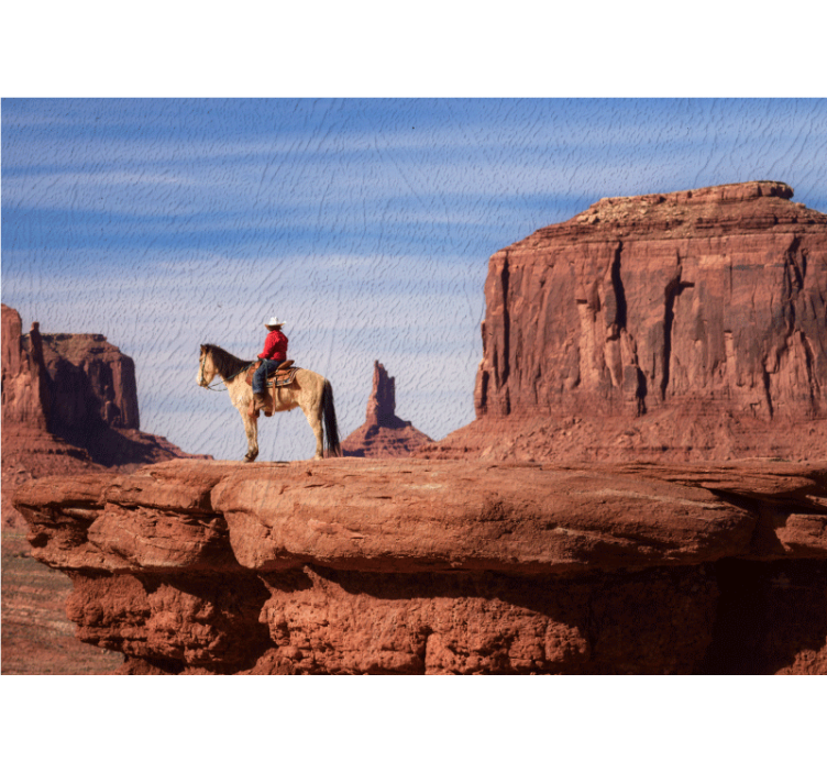 Fotomurais de paisagens cowboy montando cavalo - TenStickers