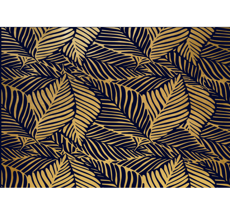 Mural de parede natureza com padrões de folhas detalhados - TenStickers