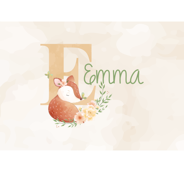 Mural de parede infantil com design de raposa personalizado - TenStickers