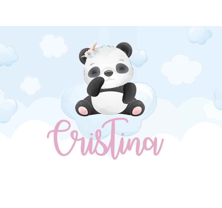 Mural de parede animais com design de panda fofo - TenStickers