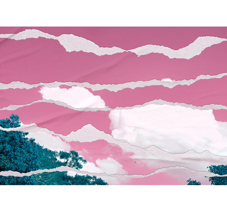 Mural de parede abstrato camadas de nuvens rasgadas - TenStickers