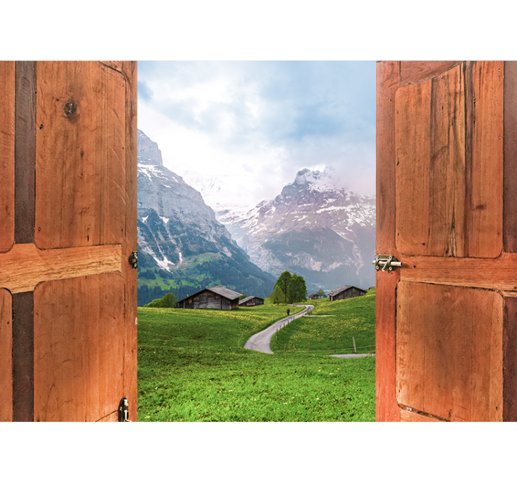 Fotomurais de paisagens abertura para montanhas - TenStickers