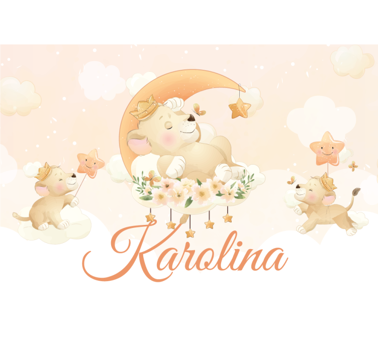 Mural de parede animais cena de leão sonhador - TenStickers