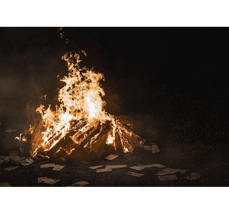 Foto original da fogueira fotomural de parede de natal - TenStickers