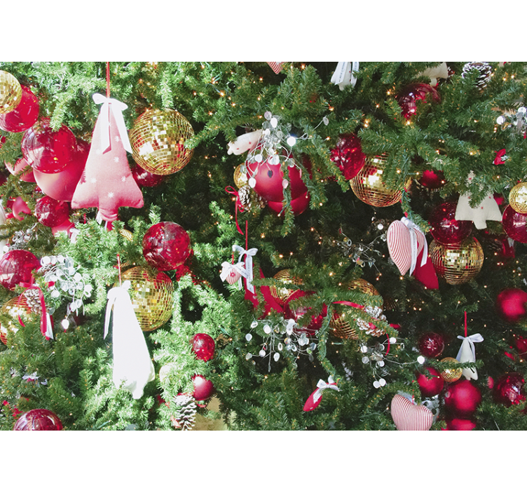 Mural de parede natal com enfeites festivos - TenStickers