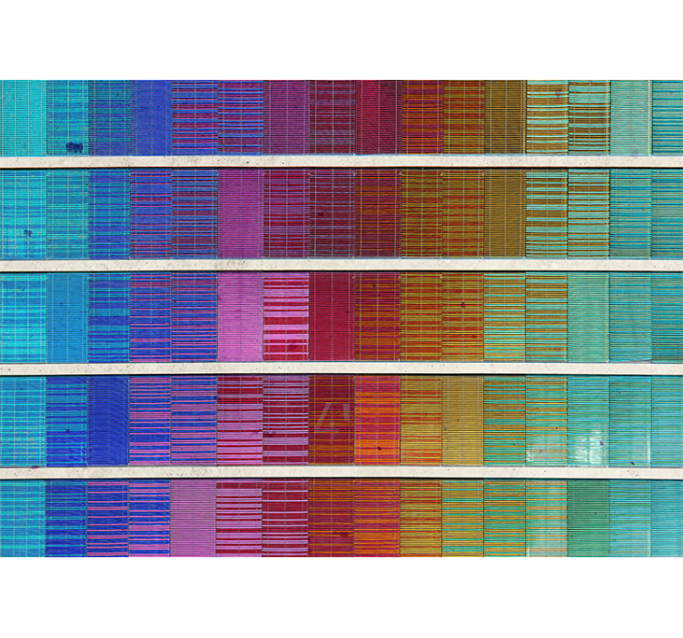 Fotomurais modernos Fachada colorida de freqüência de arco-íris - TenStickers