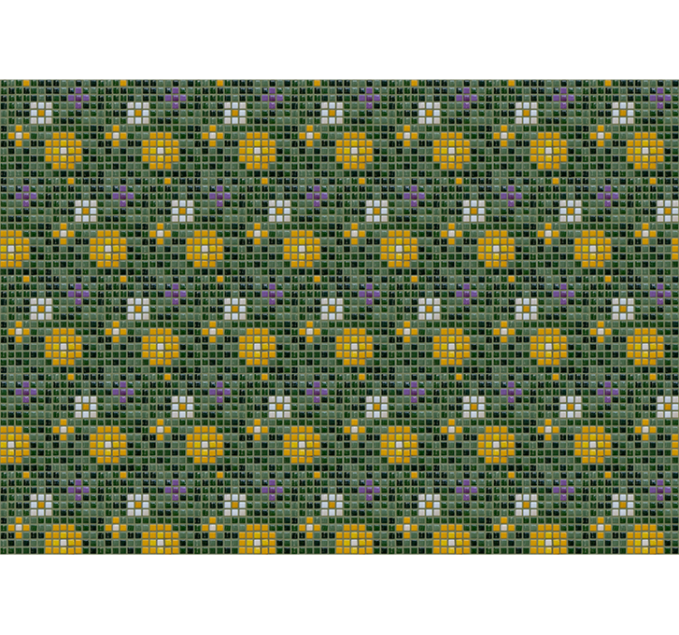 Fotomurais para casa de banho padrão floral vibrante - TenStickers