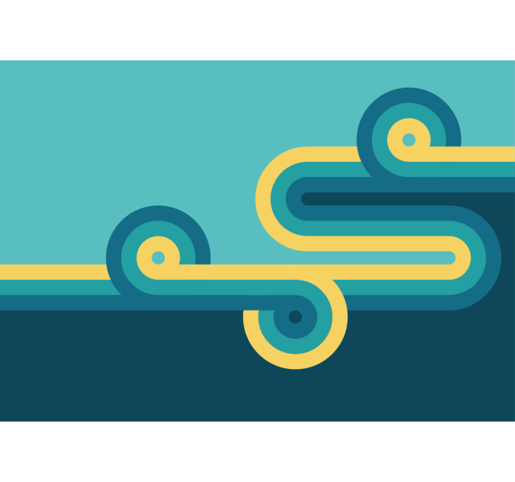 Mural de parede abstrato com arranjos de linhas arqueadas - TenStickers