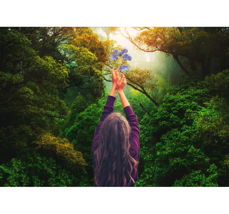 Mural de parede natureza alcançando flores - TenStickers