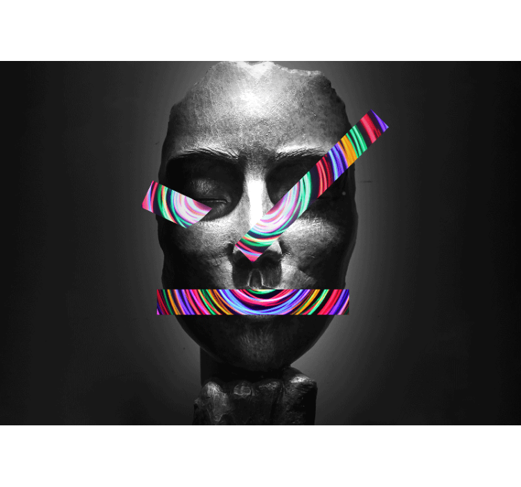 Mural de parede arte características faciais abstratas - TenStickers