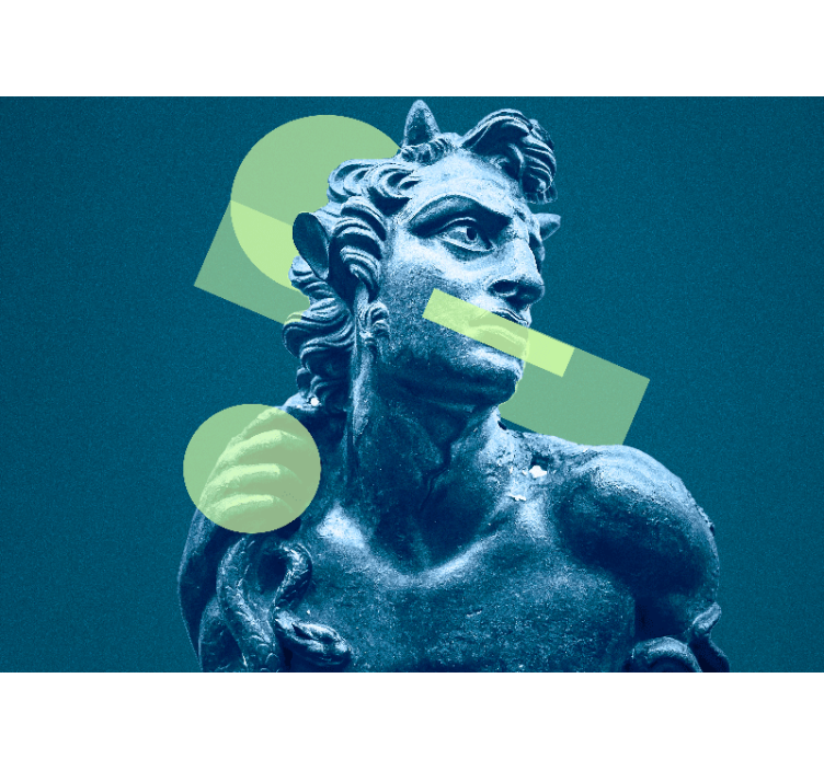 Mural de parede arte estátua com formas geométricas - TenStickers