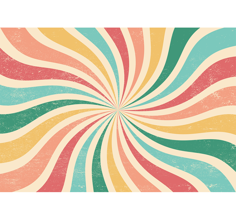 Murais de parede 3d ondas coloridas em espiral - TenStickers