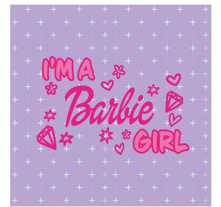 Sou uma menina barbie citação notas musicais fotomural d - TenStickers