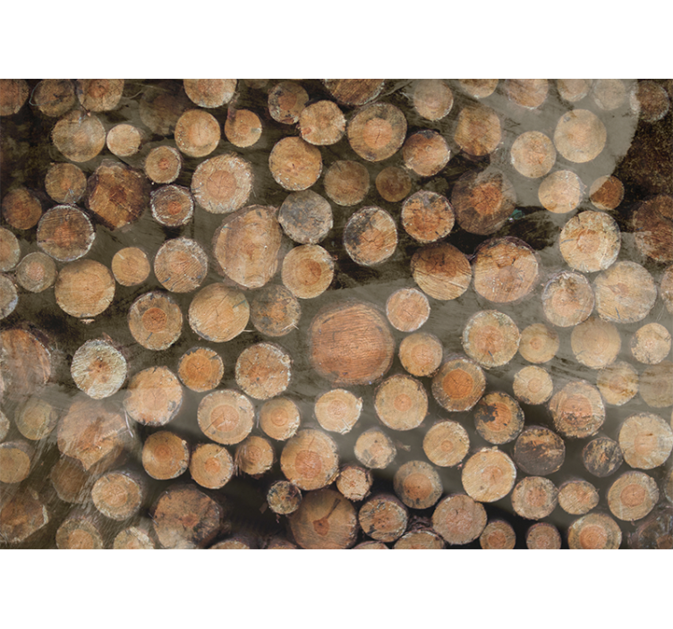 Mural de parede padrões e texturas arranjo de troncos - TenStickers
