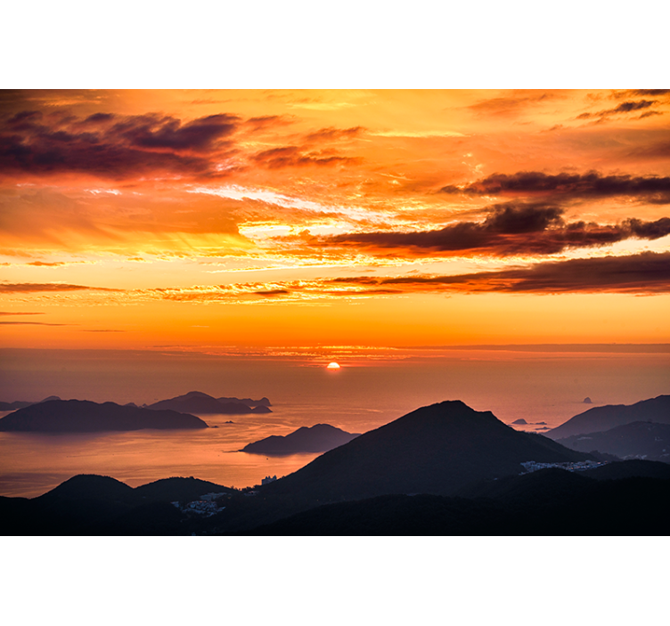 Fotomurais de paisagens pôr do sol sobre o oceano - TenStickers