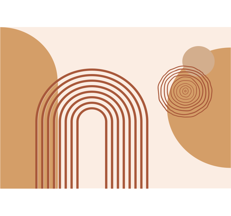 Mural de parede abstrato linhas curvas geométricas - TenStickers