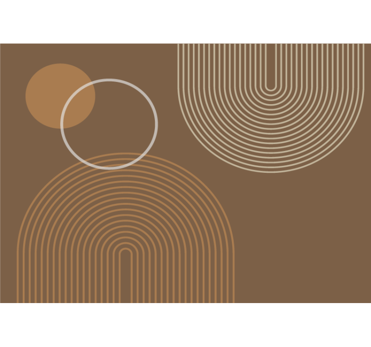 Mural de parede abstrato com padrões circulares geométricos - TenStickers