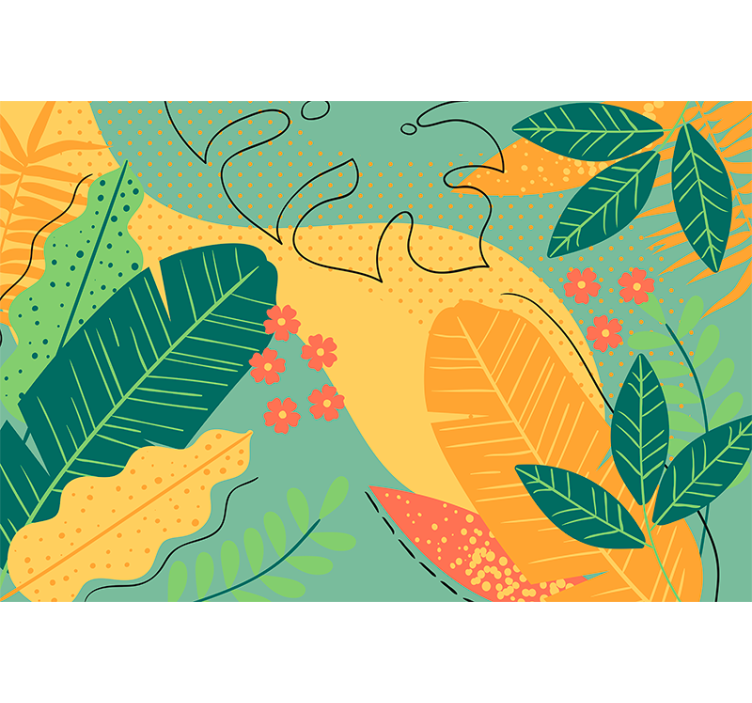 Fotomurais flores Folhas de laranja modernas - TenStickers