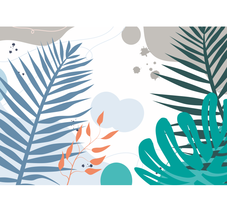 Fotomurais de paisagens Folhas tropicais coloridas - TenStickers