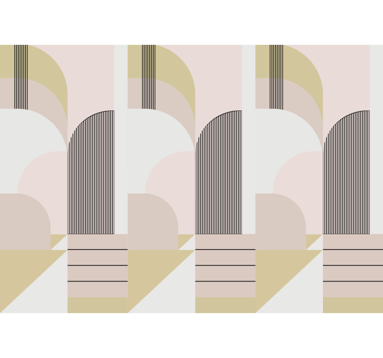 Fotomurais modernos com padrões arqueados geométricos - TenStickers