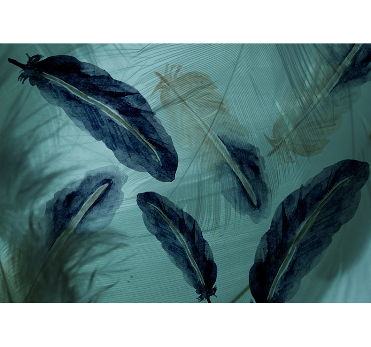 Mural de parede flores e motivos de folhas elegantes - TenStickers