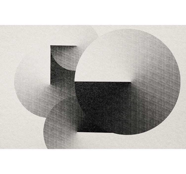 Mural de parede abstrato composição de círculos geométricos - TenStickers